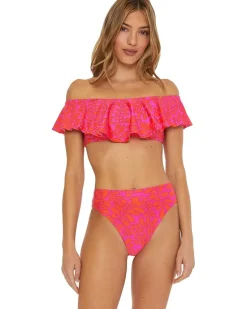 Trellis Ruffle Bandeau Top