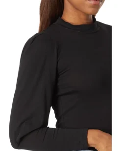 Turtleneck with Shirred Sleeve Detail