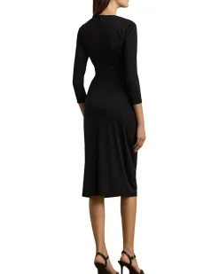 Twist-Front Jersey Surplice Dress