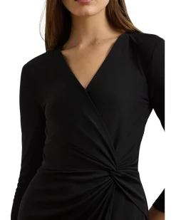 Twist-Front Jersey Surplice Dress