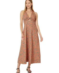 Twist-Front Midi Dress in Floral