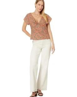 Twist-Front Seamed Top in Poplin