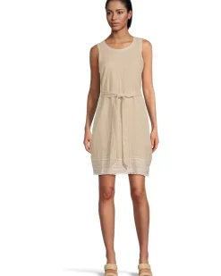 Two Palms Embroidered Sleeveless Shift Dress