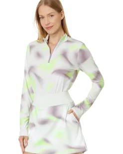 Ultimate365 Printed Mock Quarter Zip Golf Pullover