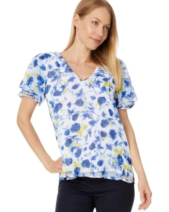 V Neck Tulip Slv Blouse