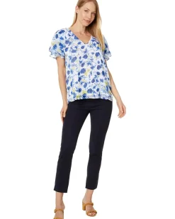 V Neck Tulip Slv Blouse