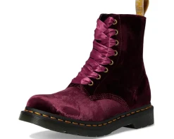Vegan 1460 Pascal Velvet Lace-Up Boots
