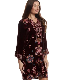 Velvet Tie Front Kimono Dress- Brandi