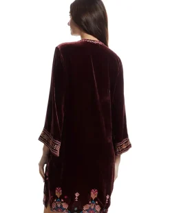 Velvet Tie Front Kimono Dress- Brandi