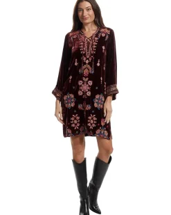 Velvet Tie Front Kimono Dress- Brandi