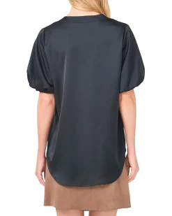 V-Front Puff Sleeve Blouse