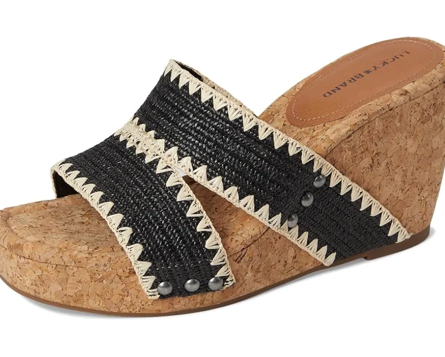 Vickta Woven Band Cork Wedge Sandals