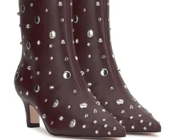 Viviana Kitten Heel Studded Bootie
