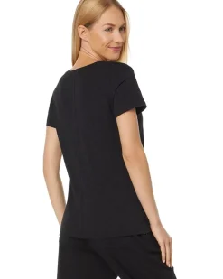 V-Neck Short Sleeve Back Seam Tee