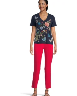 V-neck Short Sleeve Tee - Nicolette