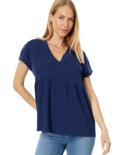 V-Neck Short Sleeve Tier Top