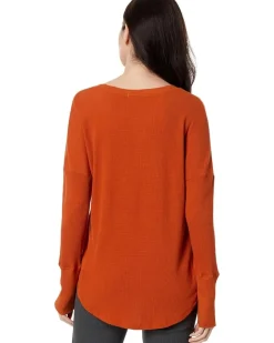 Washed Cotton Modal Thermal Long Sleeve V-Neck Tunic