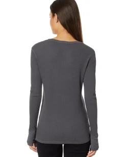 Washed Cotton Modal Thermal Long Sleeve Crew Neck Tee