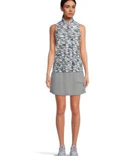 Wave Print Crunch Fabrication Sleeveless Top