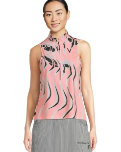 Whirlwind Print Sleeveless Polo