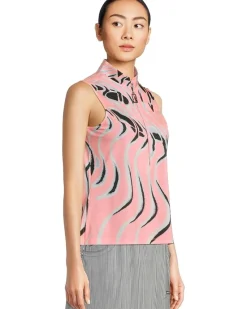 Whirlwind Print Sleeveless Polo