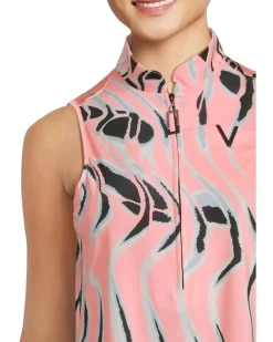 Whirlwind Print Sleeveless Polo