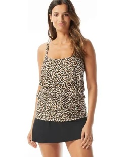 Wild Cheetah Aura Ruffle Tiered Tankini Top
