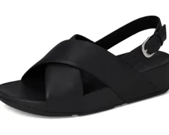 Women's FitFlop Lulu Cross-Back Strap Sandals - Leather