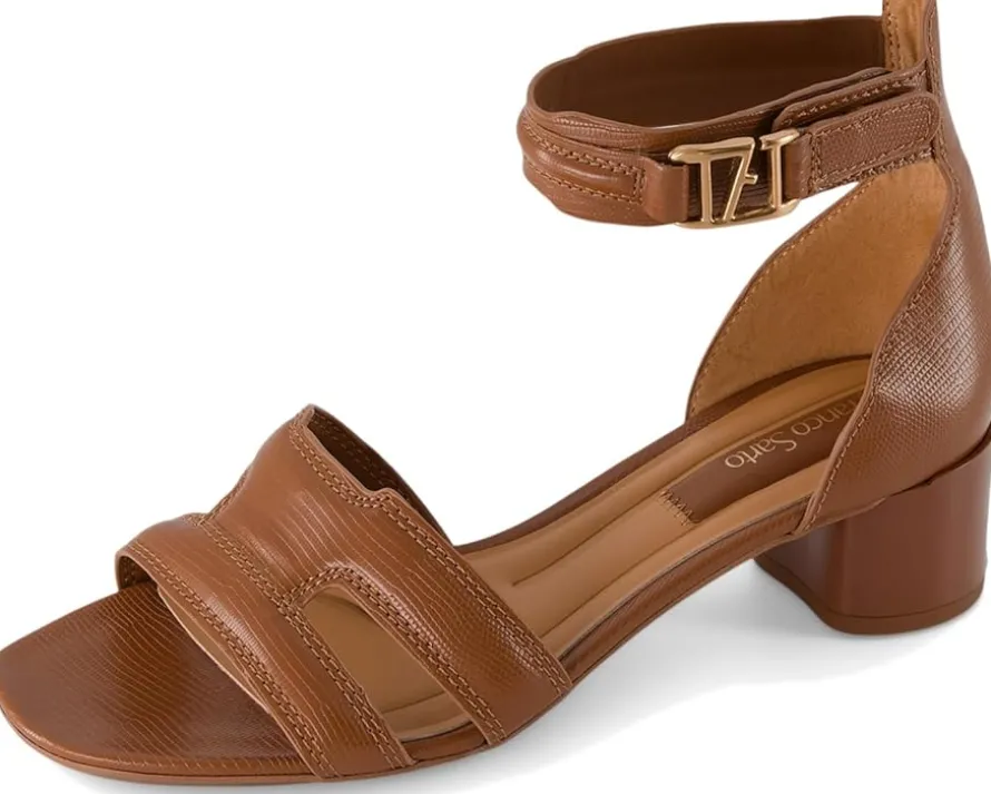 Women's Franco Sarto Nora Ankle Strap Low Block Heel Sandals