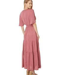 Woven Maxi Dress Textured Sateen