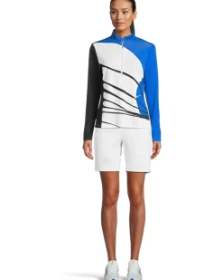 Wrapped Print Long Sleeve 1/4 Zip Top