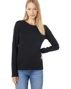 1x1 Rib Long Sleeve Crew Neck Tee