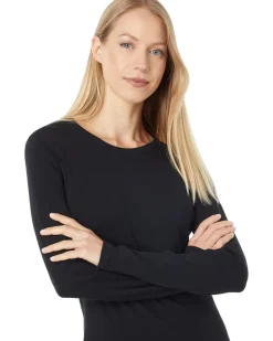 1x1 Rib Long Sleeve Crew Neck Tee