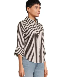 Y Neck Shirt With Adjustable Sleeve
