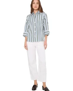 Y Neck Shirt With Adjustable Sleeve