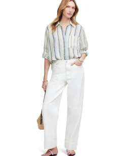 Y-Neck Shirt With Adjustable Sleeve